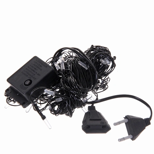 Гирлянда для дома Кристалы  9,5 м 100 ламп LED черный пров,8 реж,IP-40, Фиолетовый (возможность соединения)_6