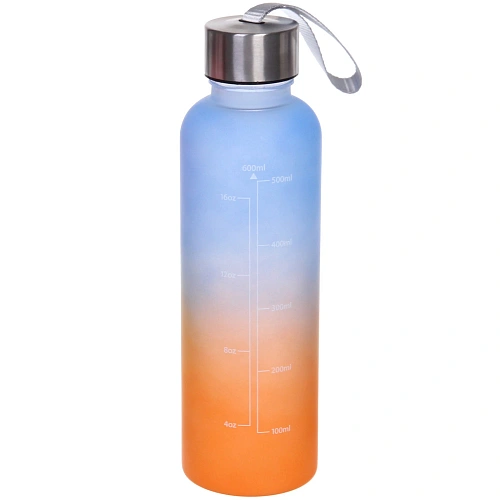 Бутылка питьевая пластиковая 600мл Градиент, микс цветов_9