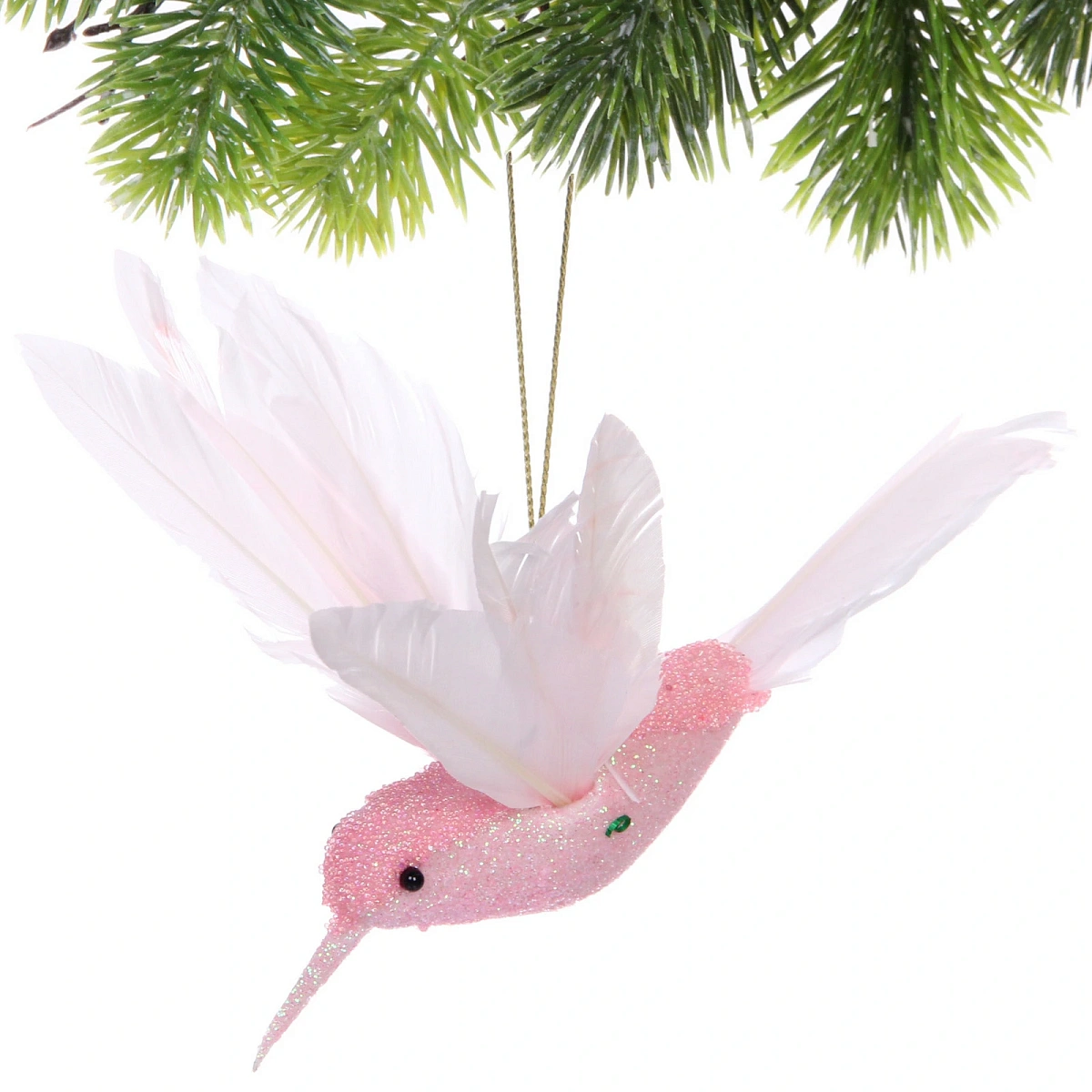 Украшение новогоднее "Колибри" 2,5*7*13 см, Розовый