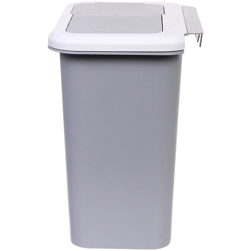 Корзина для мусора подвесная 27х19х28 серая с крышкой_8