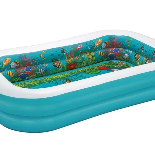 Бассейн надувной прямоугольный 262*175*51 см, 3D Undersea Adventure, Bestway (54177)