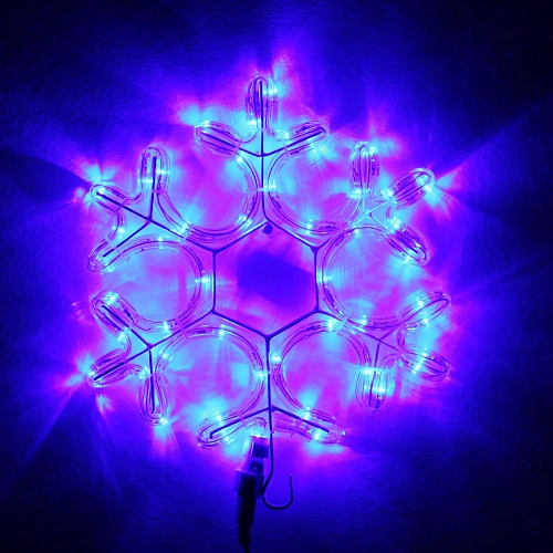 Фигура светодиодная "Снежинка" 27 см, дюралайт, Синий (постояное свечение)