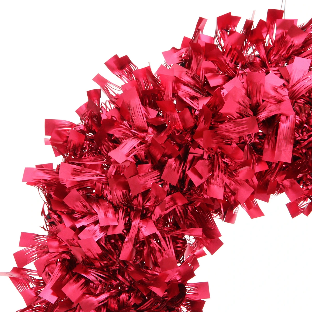 Венок декоративный TINSEL "Изящное сияние" 38 см, Красный