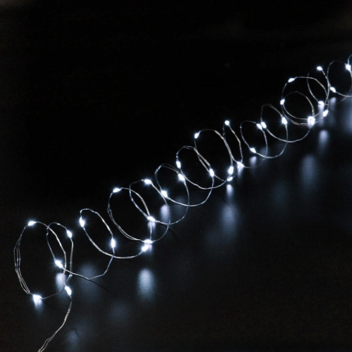 Гирлянда для дома НИТЬ "Роса" 20 м 200 ламп LED, 8 реж,IP-20, 220v, Белый