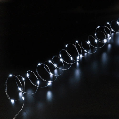 Гирлянда для дома НИТЬ "Роса" 20 м 200 ламп LED, 8 реж,IP-20, 220v, Белый