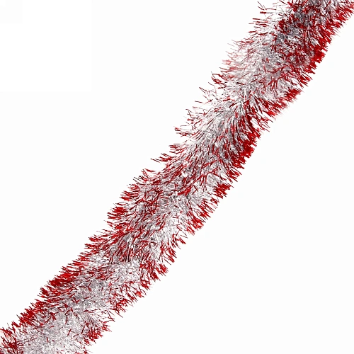 Мишура 2м 9см "Серебряный блеск" красный