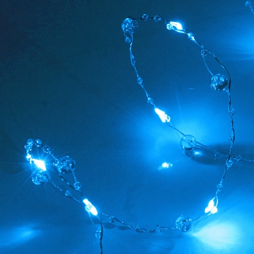Гирлянда для дома НИТЬ Льдинка 5 м 50 ламп LED, 8 реж,IP-20, Голубой_3