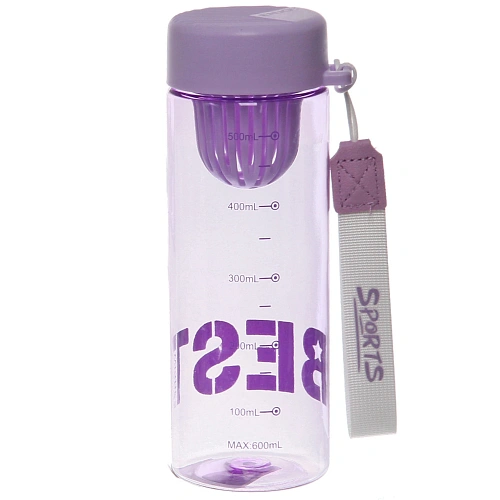 Бутылка питьевая пластиковая 600мл BEST, микс цветов_14