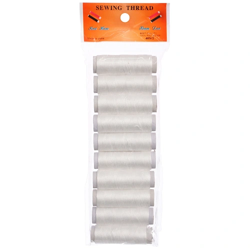 Нитки в наборе 10шт, цвет белый, 40м 16,55,51,6см ✦ (пакет с подвесом)_7
