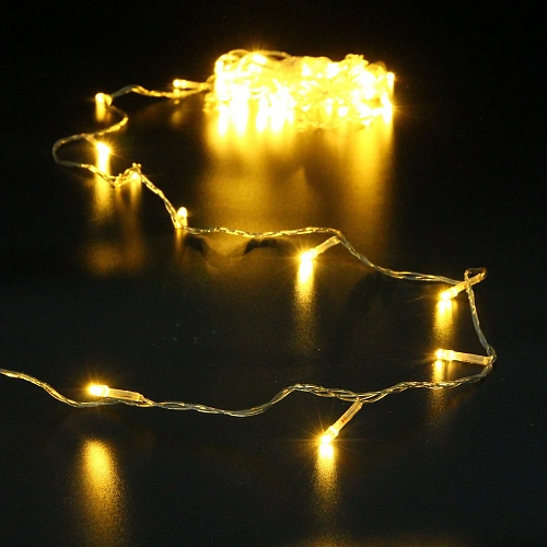 Гирлянда для дома 24м 280 ламп LED прозрач.пров.,8 реж, IP-20, Теплый белый (возможность соединения)