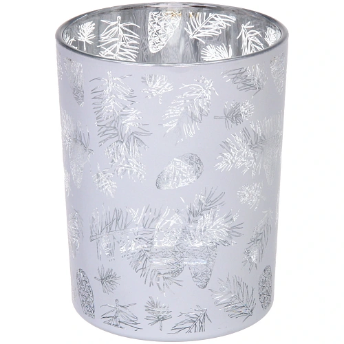 Подсвечник "Зимняя хвоя" 10*12,5 см, Белый