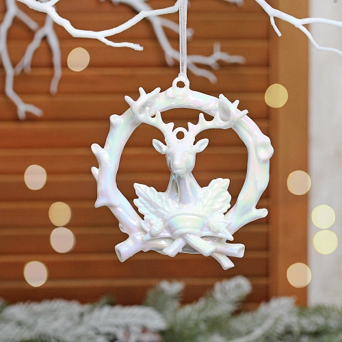 Подвеска "Величественный олень" 10 см, Жемчужный