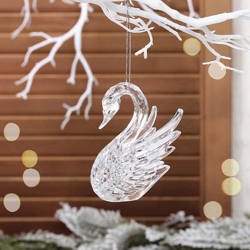 Подвеска "Хрустальный лебедь" 9,5*8 см, Прозрачный