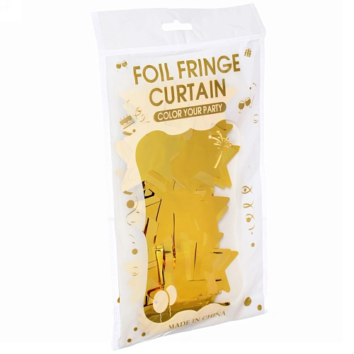 Занавес фольгированный Звёзды ш1м, в19м (глянец), золото_4