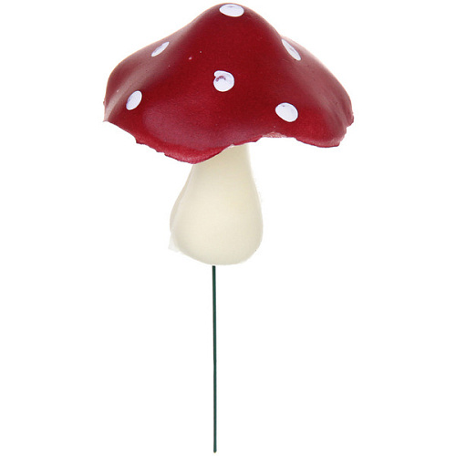 Фигура на спице "Грибочек - Мухомор затейник" 5,5*6 см (общ.высота 10 см), бордовый