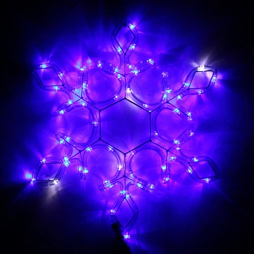 Фигура светодиодная дюралайт, 37 см,"Снежинка", Синий (мерцание)