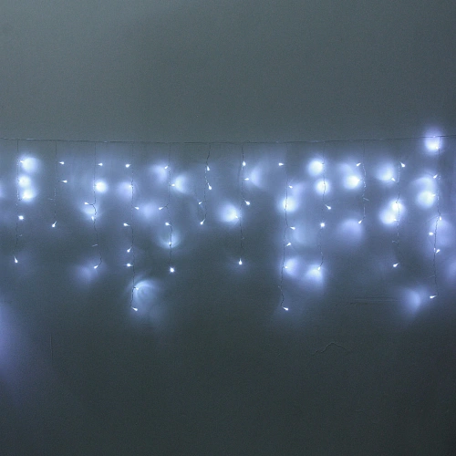 Гирлянда для улицы БАХРОМА "Мерцание" ш5м* в0,4/0,6/0,8 см 196 ламп LED, прозр.пров, 1 реж, IP-54, Белый (возможность соединения)