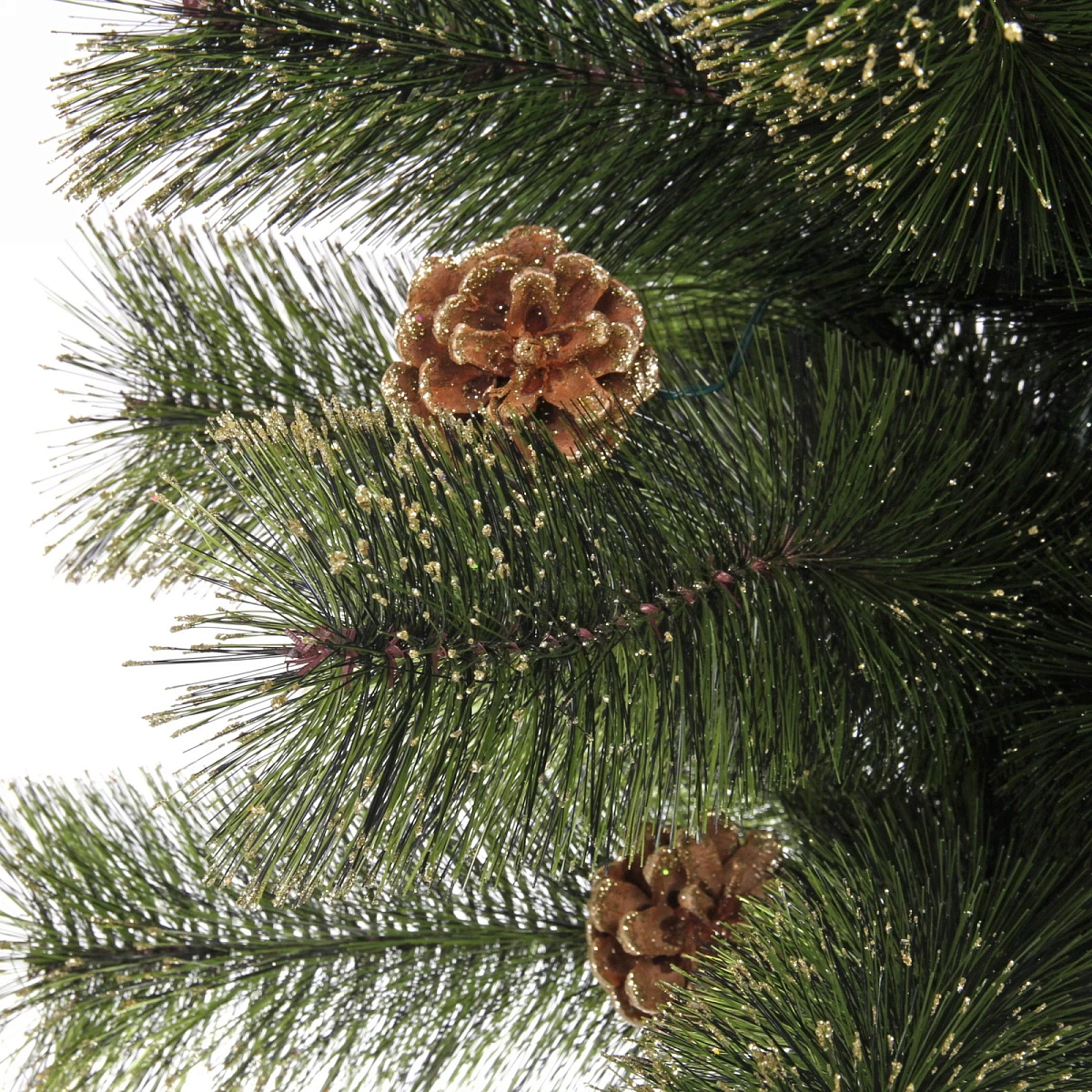 Ёлка "Зимушка" 90 см, леска, шишки, золотое напыление (45 веток)  (SZ802GA-90)