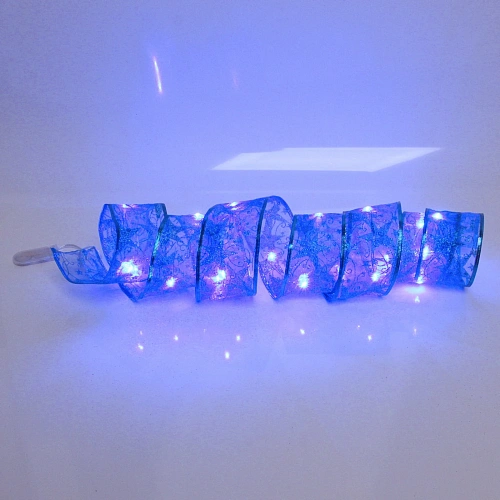Гирлянда для дома ЛЕНТА ДЕКОРАТИВНАЯ  Звездное сияние 2,0 м, 6 см, 20 ламп LED (на батарейках), Синий (подсветка синий)_4