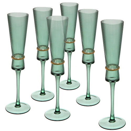 Бокал для шампанского 180мл "VIVALDI" в наборе 6шт, зеленый