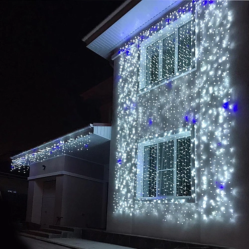 Гирлянда для улицы ЗАНАВЕС Мерцание ш20 в60 м 960 ламп LED, прозрачпров, Белый, синий мерцает (возможность соединения)_13