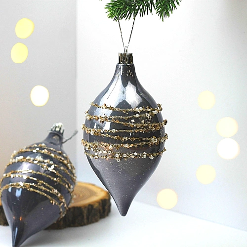 Набор украшений SHINE "Star Thread" 13,8х6,5 см (2 шт.), grey