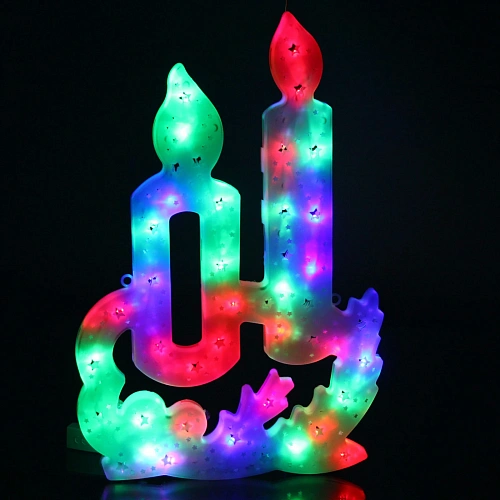 Световое панно, 40см,Свечи мультицвет_3