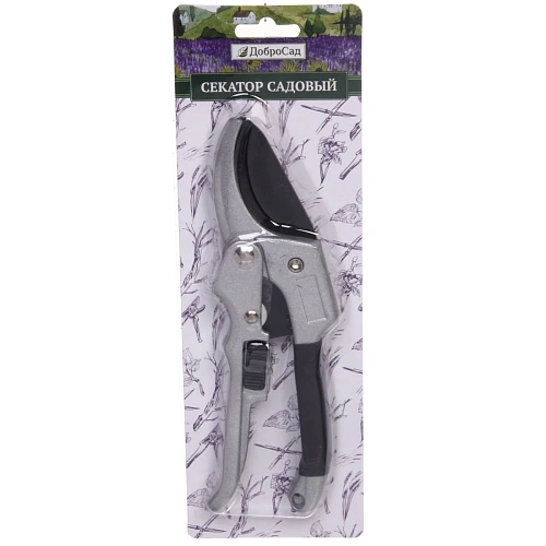 Секатор плоскостной 7,5 (19,5см) Макси усиленный, гальваническое покрытие, алюминиевые комбинированный ручки ДоброСад_4