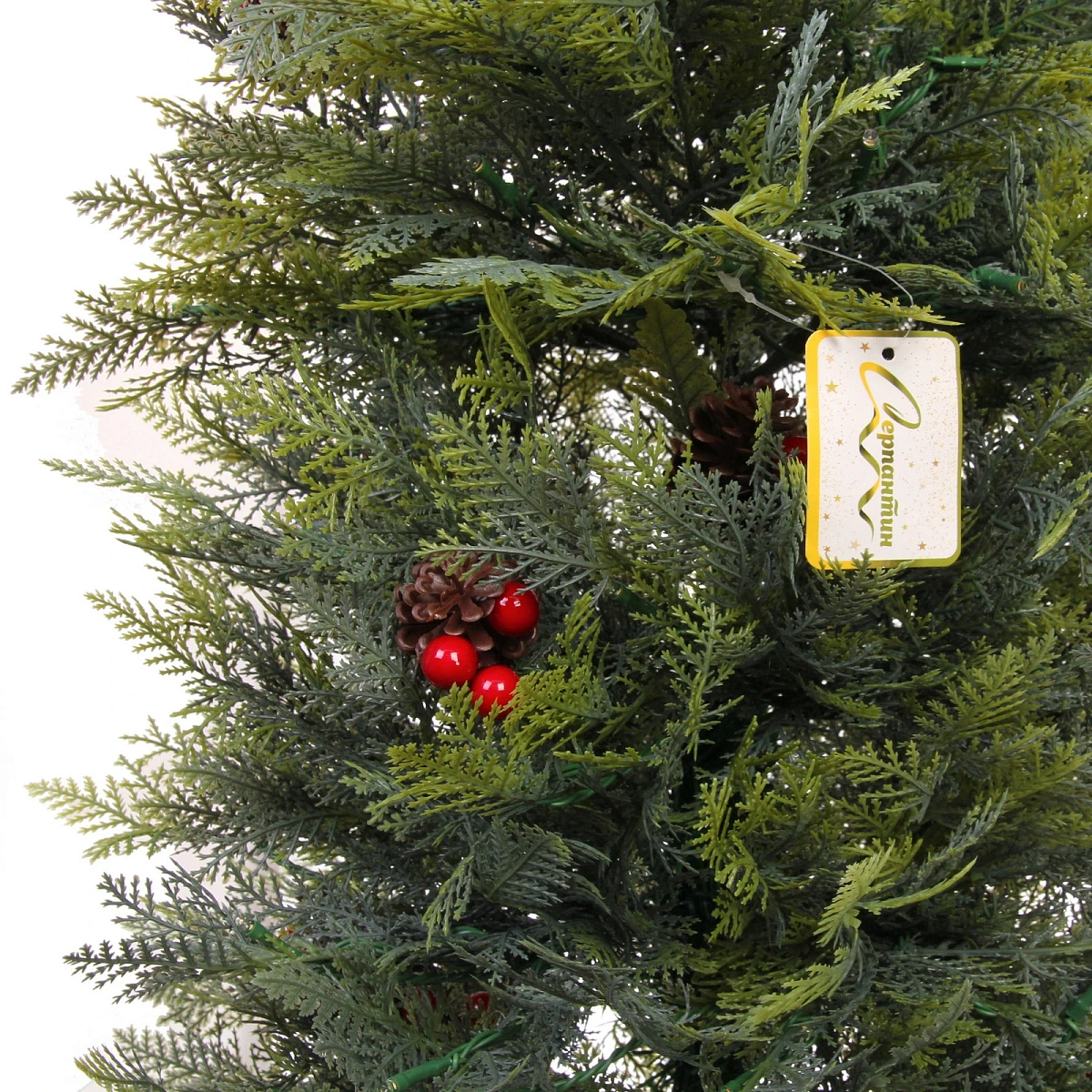 Ёлка светодиодная в горшке "Лесная радость" 90 см, (260 веток) 80 ламп LED, цвет свечения-Теплый белый