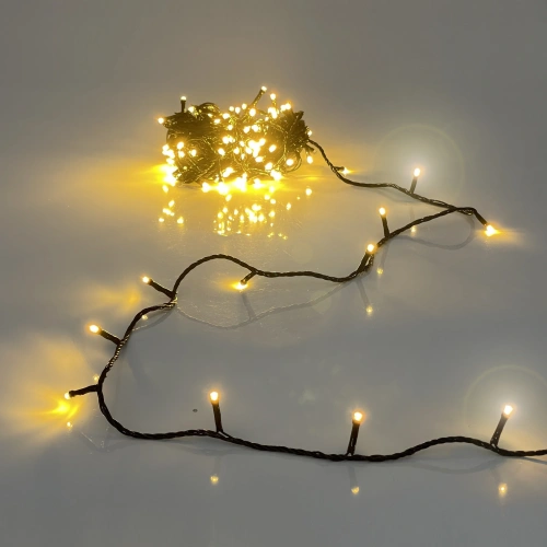 Гирлянда для улицы "Мерцание" 11м 120 ламп LED чёрный провод,1 реж.,IP-54, Теплый белый (возможность соединения)