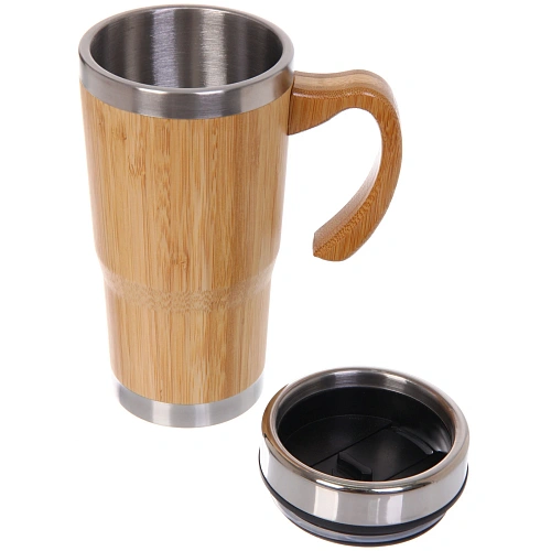 Термокружка 450мл Bamboo высокая с ручкой_3