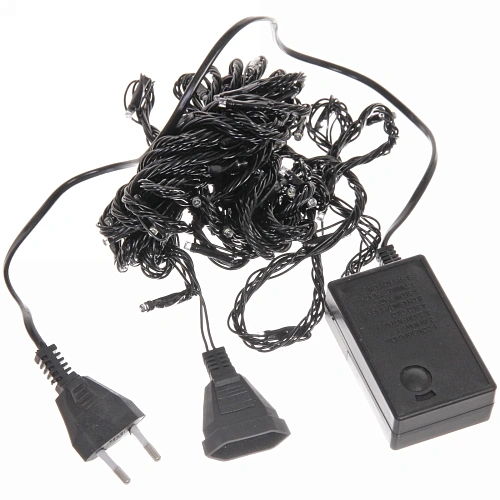 Гирлянда для улицы Водопад нить 7м 80 ламп LED чёрный провод, 8 реж, IP-54, Белый (возможность соединения)_4