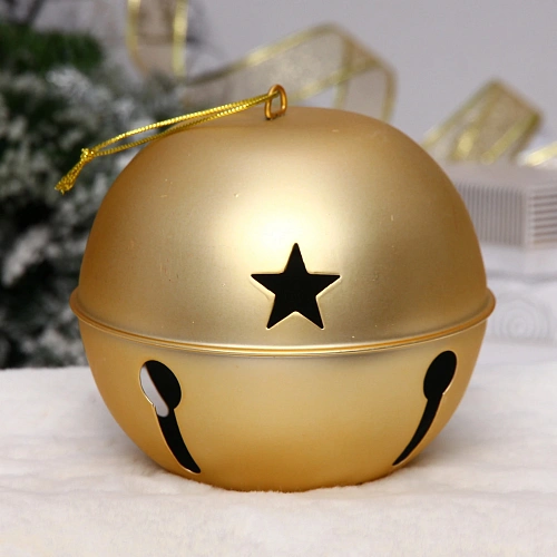 Новогодний шар "Бубенчик" 15 см, Золото