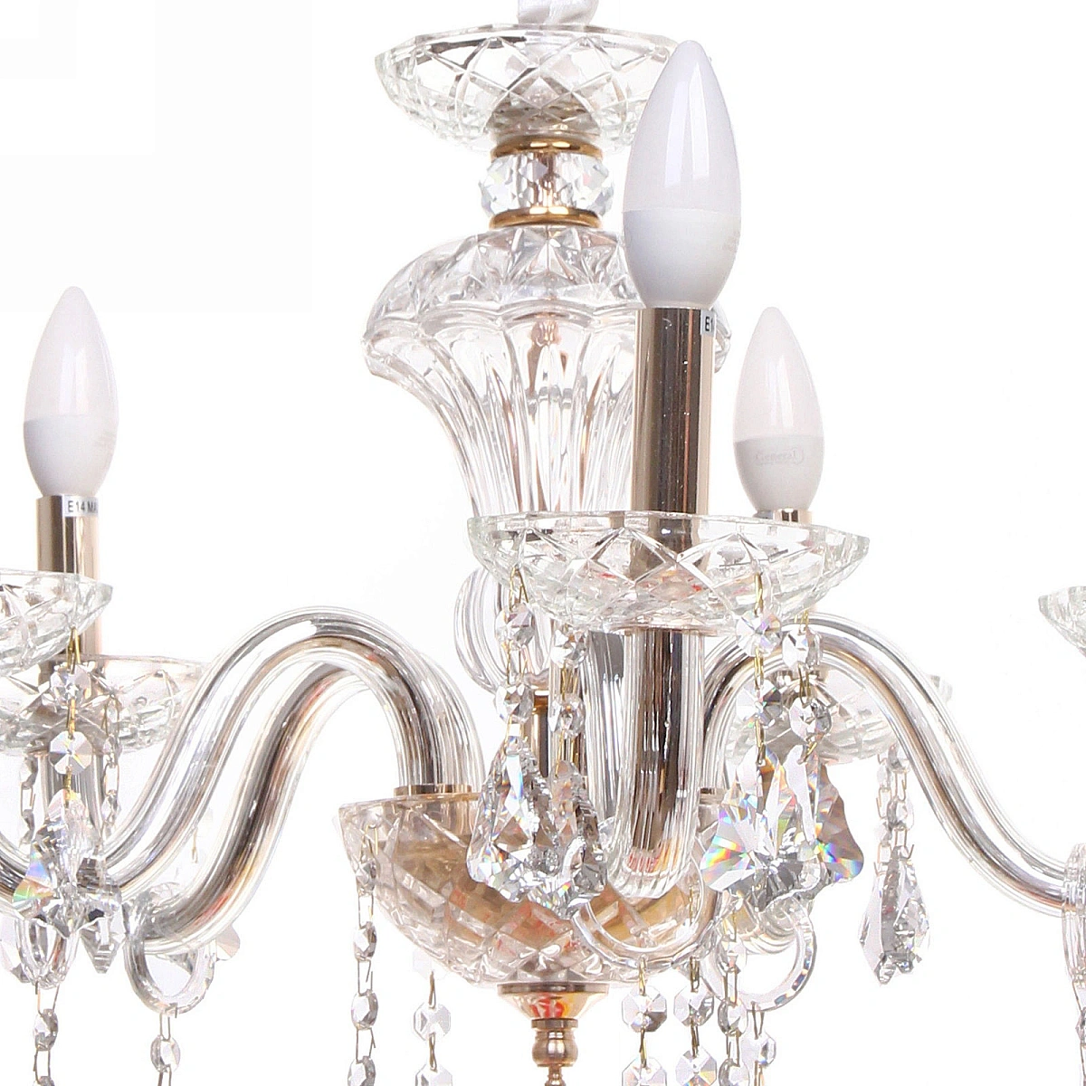 Люстра подвесная в стиле барокко "Aroma" 5*40Вт 25-S806 со стеклянными основаниями