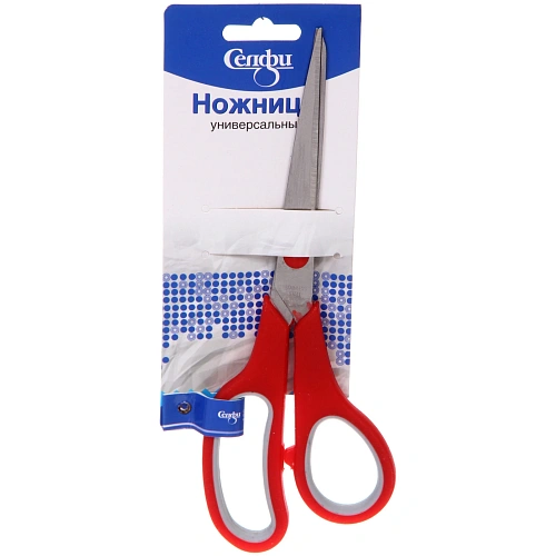 Ножницы универсальные бытовые VOSTOKDOM, цвет микс красныйголубой, 21см (блистер Селфи)_7
