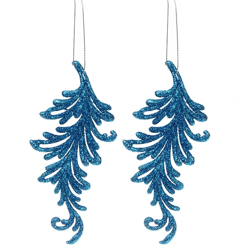 Подвеска Волшебное перо 10 см (набор 2 шт), голубой_2