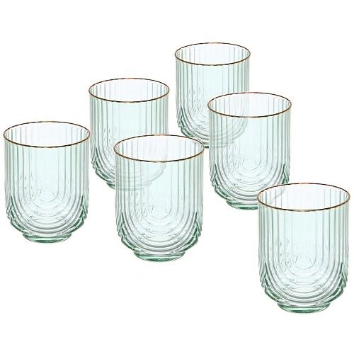 Стакан низкий 380мл "Enjoy Life" в наборе 6шт, цвет зеленый