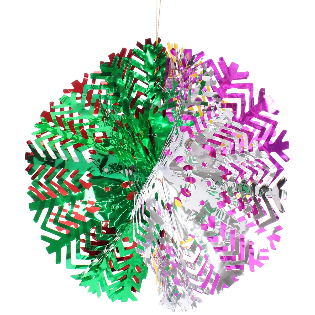 Украшение фольгированное "Снежный шар" d-30 см, Мультицвет