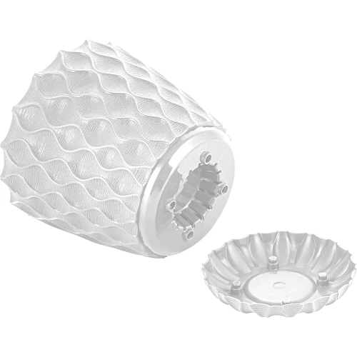 Горшок для цветов пластиковый 1,4л d-14,5см Wave с дренажной сеткой и съемным поддоном, белоснежный жасмин_5