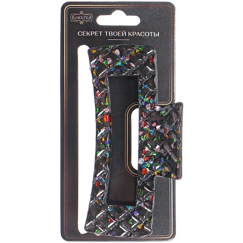 Заколка - краб для волос AKS - VIENTO, микс 6 цветов, прямоугольник, 10,54см _15