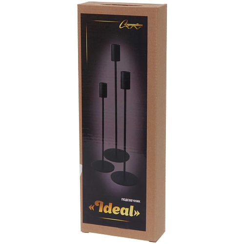 Подсвечники IDEAL 22 2732 см (набор 3 шт), Черный_5
