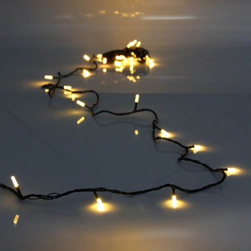 Гирлянда для дома "Кристаллы"  9,5 м 100 ламп LED черный пров., 8 реж.,IP-40, Теплый белый (возможность соединения)