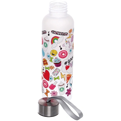 Бутылка питьевая пластиковая 600мл Летний микс, микс цветов_21