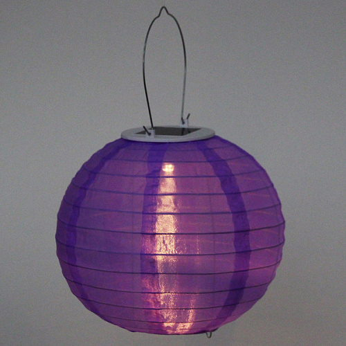 Светильник дачный на солн батарее Фонарик 20 см, 1 лампа LED, с подвесом, Фиолетовый_4