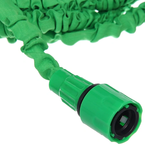 Шланг растягивающийся Чудо до 15м в наборе с пистолетом и коннекторами, цвет зеленый _3