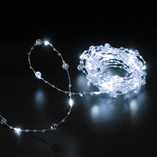 Гирлянда для дома НИТЬ "Льдинка" 5 м 50 ламп LED, 8 реж,IP-20, 220v, Белый