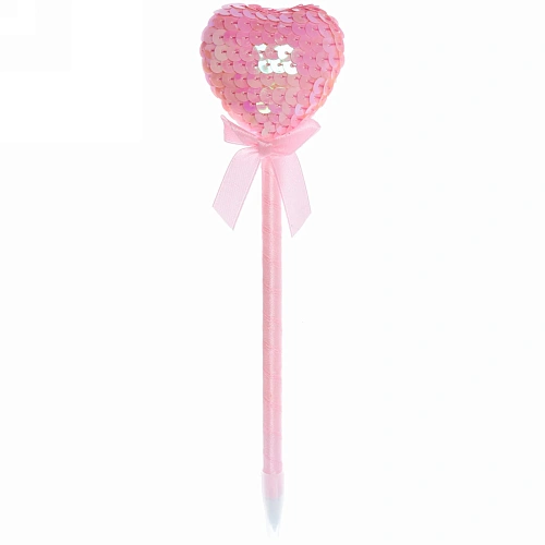 Ручка шариковая "Heart- Пайетки", цвет синий, 22 см
