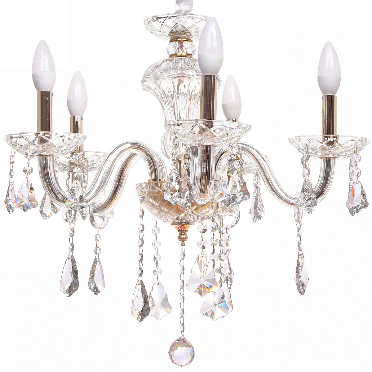 Люстра подвесная в стиле барокко "Aroma" 5*40Вт 25-S806 со стеклянными основаниями
