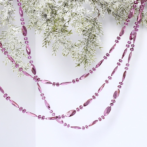 Бусы на ёлку 2м "Льдинка", Фиолетовый