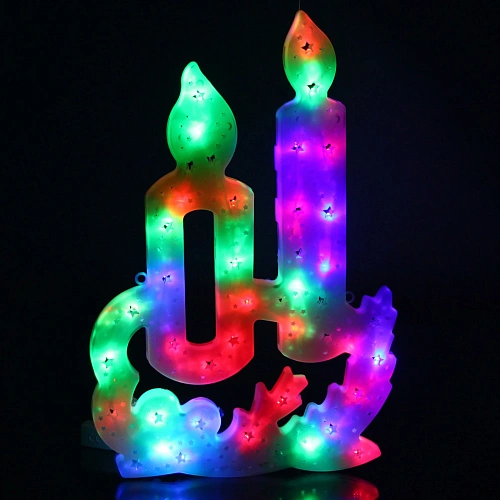 Световое панно, 40см,Свечи мультицвет_4